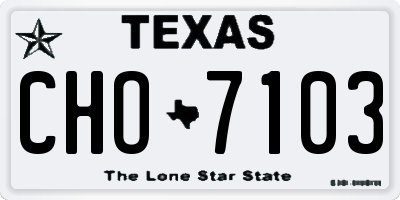TX license plate CHO7103