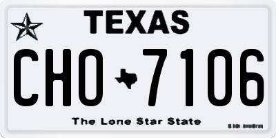 TX license plate CHO7106
