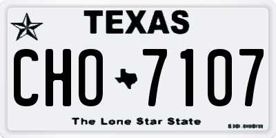 TX license plate CHO7107