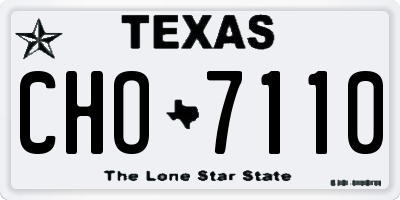 TX license plate CHO7110