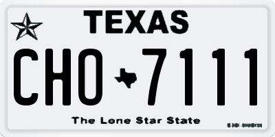 TX license plate CHO7111