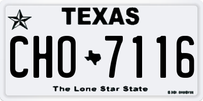 TX license plate CHO7116