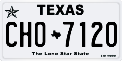 TX license plate CHO7120