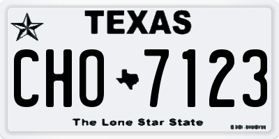 TX license plate CHO7123