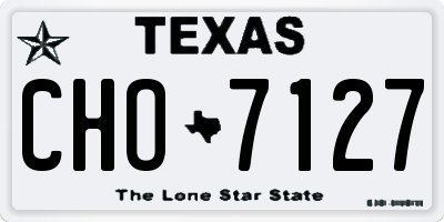 TX license plate CHO7127