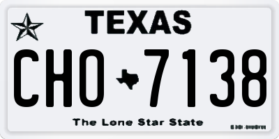 TX license plate CHO7138