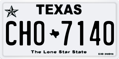 TX license plate CHO7140