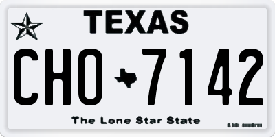 TX license plate CHO7142
