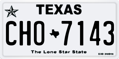TX license plate CHO7143