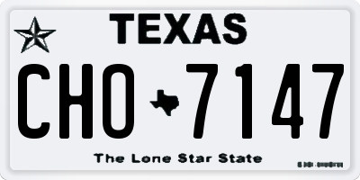 TX license plate CHO7147