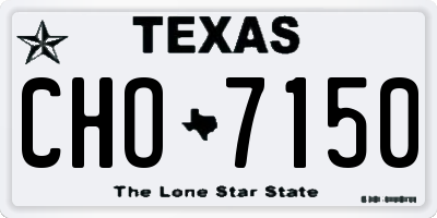 TX license plate CHO7150