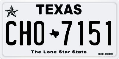 TX license plate CHO7151