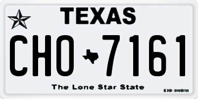 TX license plate CHO7161