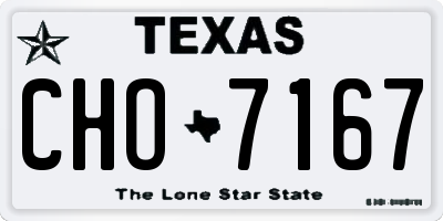 TX license plate CHO7167