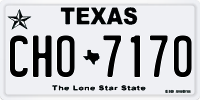 TX license plate CHO7170
