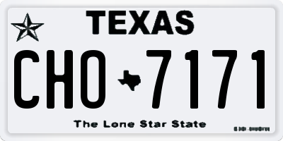 TX license plate CHO7171