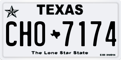 TX license plate CHO7174