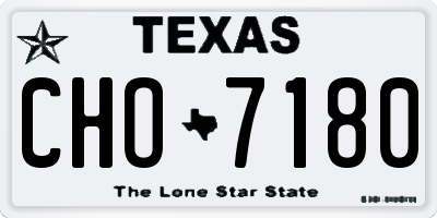 TX license plate CHO7180