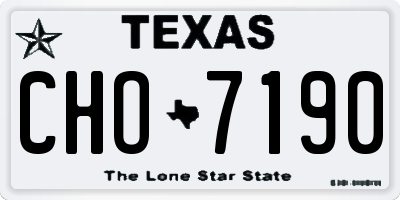 TX license plate CHO7190