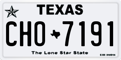 TX license plate CHO7191