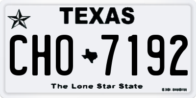 TX license plate CHO7192
