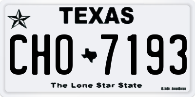 TX license plate CHO7193
