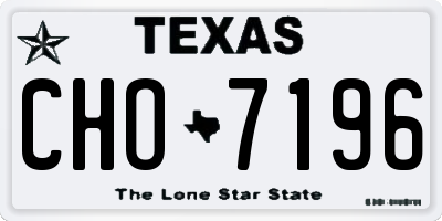 TX license plate CHO7196