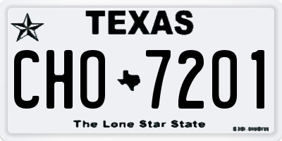 TX license plate CHO7201