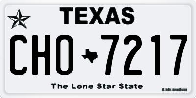 TX license plate CHO7217