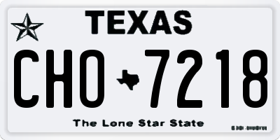 TX license plate CHO7218