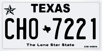TX license plate CHO7221