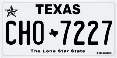 TX license plate CHO7227