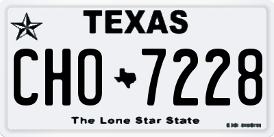 TX license plate CHO7228