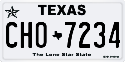 TX license plate CHO7234