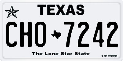 TX license plate CHO7242
