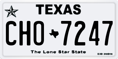 TX license plate CHO7247