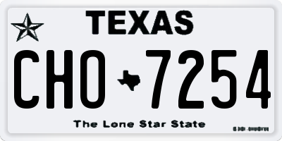 TX license plate CHO7254