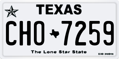 TX license plate CHO7259