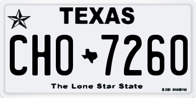 TX license plate CHO7260
