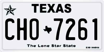 TX license plate CHO7261