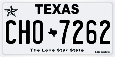 TX license plate CHO7262