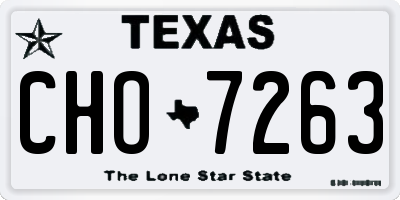 TX license plate CHO7263