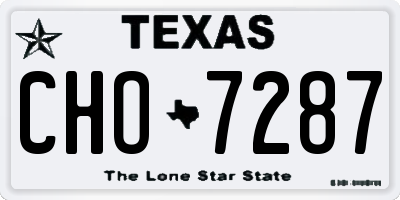TX license plate CHO7287