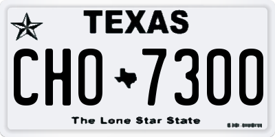 TX license plate CHO7300