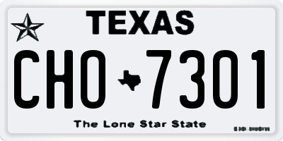 TX license plate CHO7301