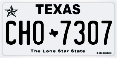TX license plate CHO7307