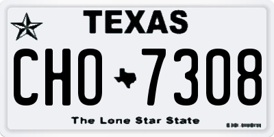TX license plate CHO7308
