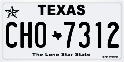 TX license plate CHO7312