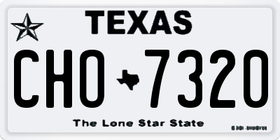 TX license plate CHO7320