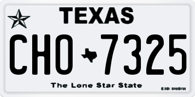 TX license plate CHO7325